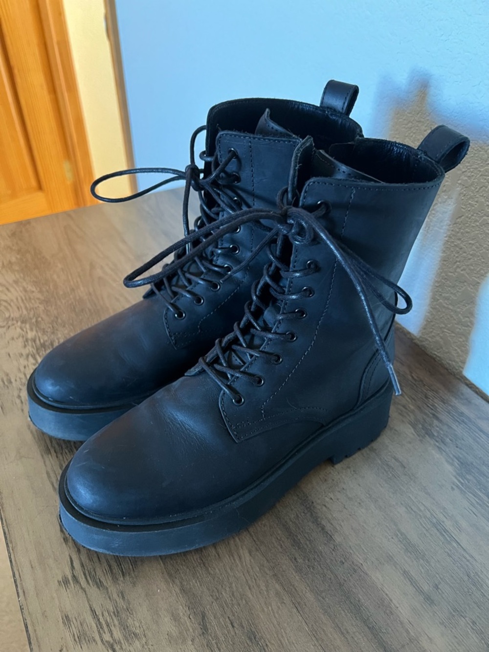 Thursday Boot Company Black Leather Combat Boots